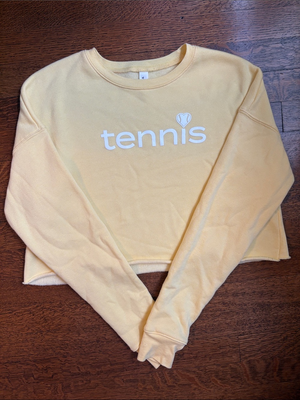 Bella Canvas Yellow Cropped 'tennis' Sweatshirt